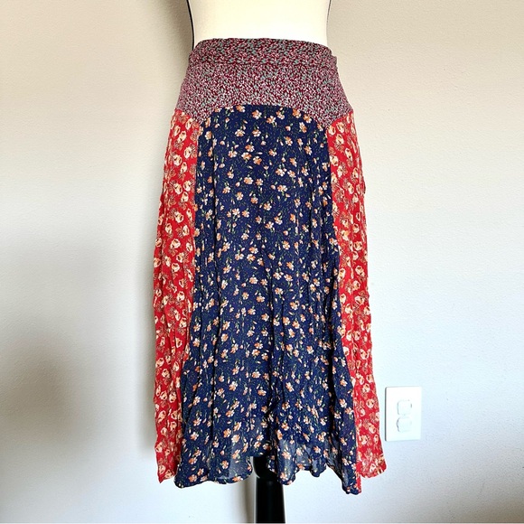 *ANTHROPOLOGIE* Meadow Rue Patchwork Midi Skirt - Picture 4 of 7